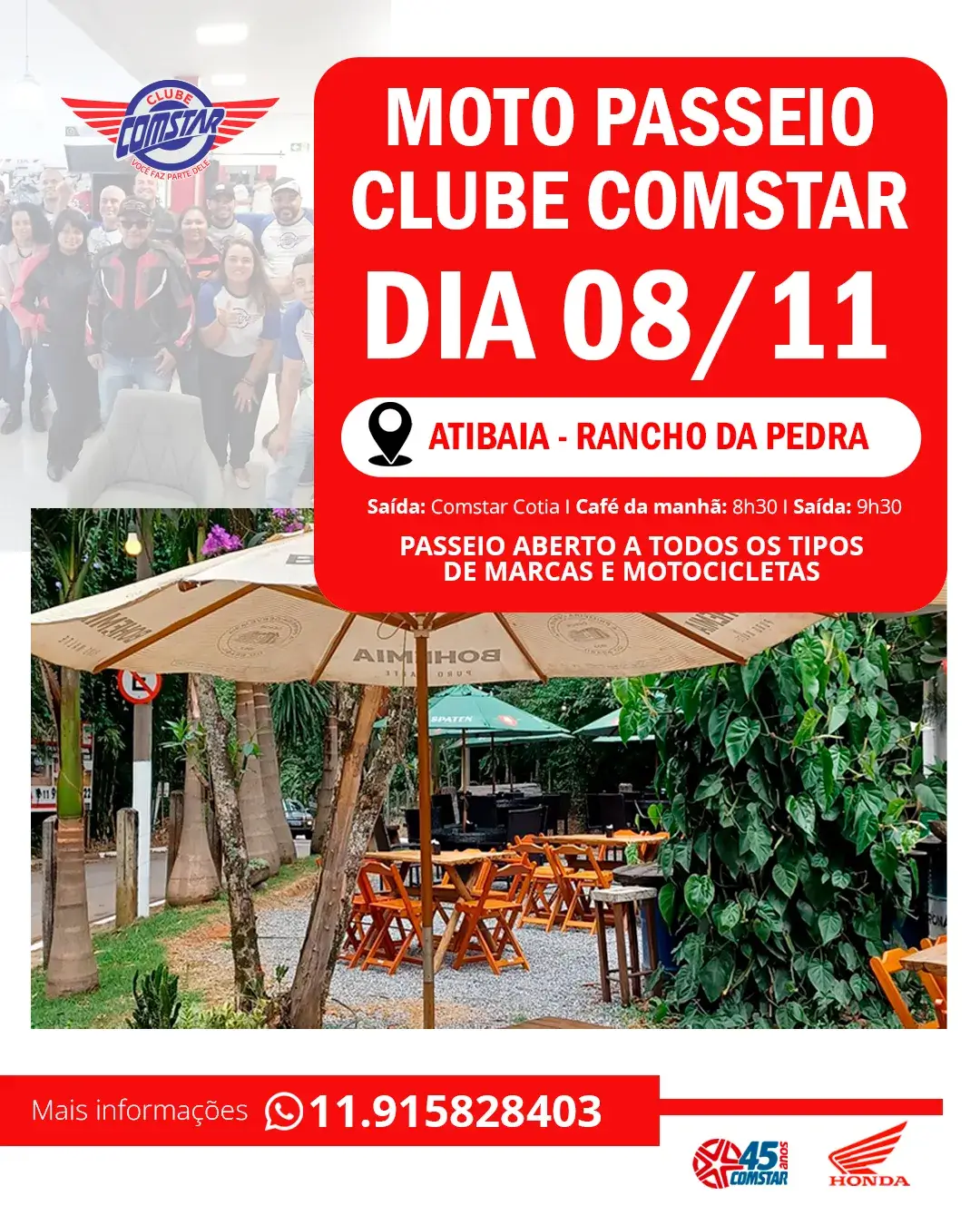 Passeio Clube Comstar - Dia 08/11